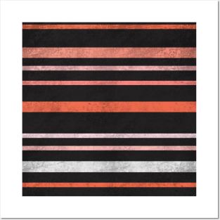 Distressed Halloween Stripes Pattern Posters and Art